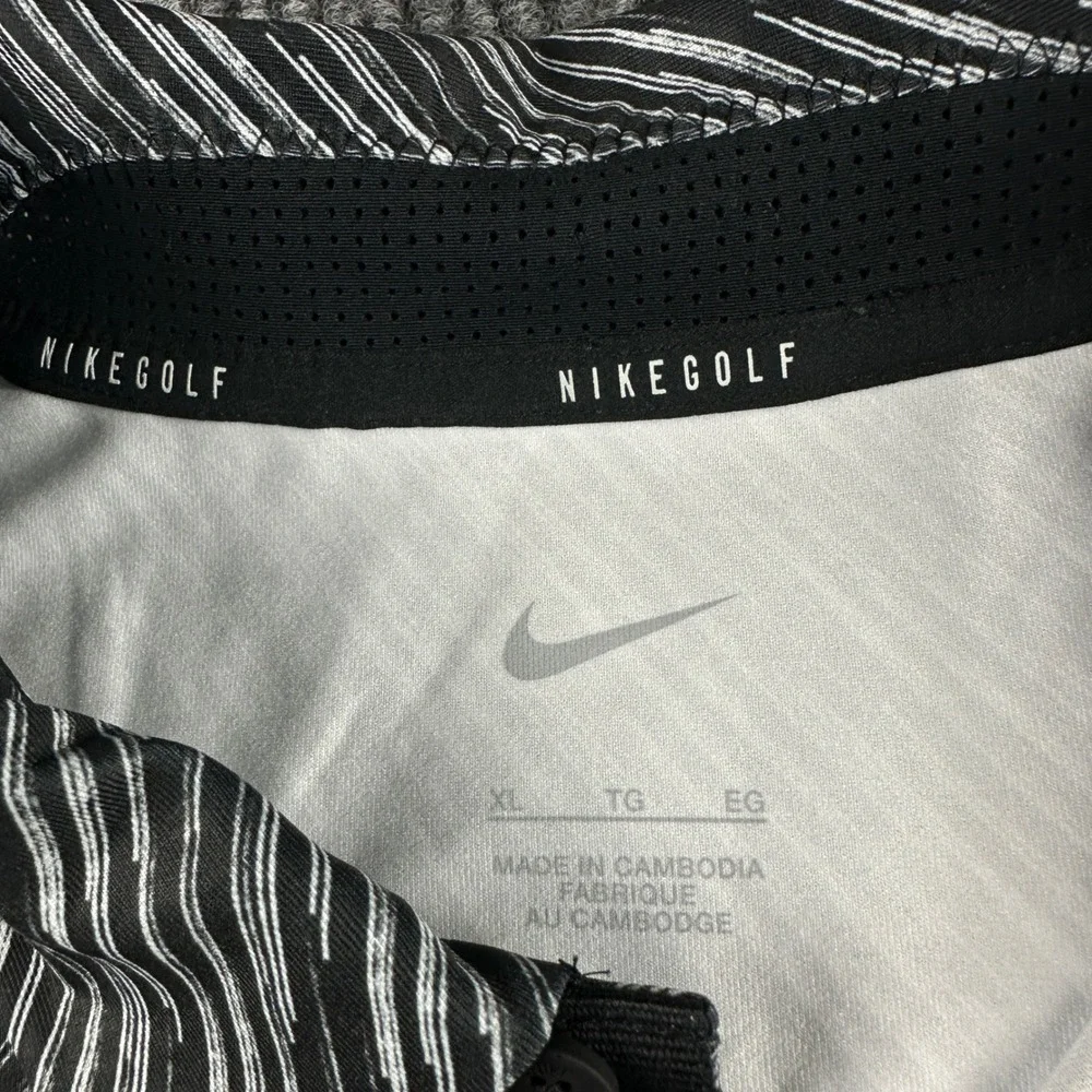 Nike Vapor Golf Mens XL Black White Diagonal Stripe Polo Shirt DX6688-010 NEW